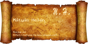 Mátyás Helén névjegykártya